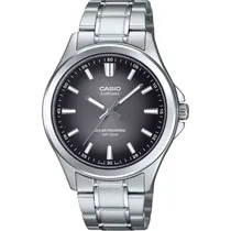 Relógio Casio MTS-RS100D-1AVDF Solar Powered Analógico Masculino - Prata/Preto