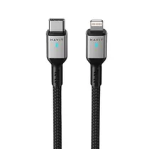 Cabo Havit USB-C Macho A Lightning / 1M - Preto / Cinza (CB6316)
