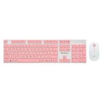 Teclado e Mouse FTX FTXGK600 Wireless/Portugues Branco e Rosa