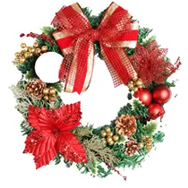 Guirlanda de Decoração de Natal JT25-YT5018 40CM - Vermelho