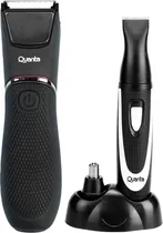 Cortador de Cabelo Quanta QTCAS21 + Aparador Nasal QTCET21 Sem Fio - Preto