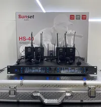Microfone Sunset HS-40 c/4 Cabeca/Lapela Uhf