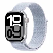 Apple Watch Series 10 MWWN3LW/A Caixa Alumínio 46MM Prata - Loop Esportiva Prata
