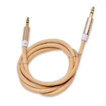 Cabo Auxiliar de Nylon Luo LU-1119 com Conetor P2 3.5MM - Bege
