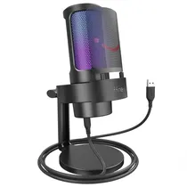 Microfone Fifine A8 Ampligame Condenser Cardioid RGB - Preto