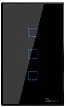 Interruptor Smart de Parede Sonoff TX T3US3C Preto