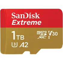 Memória Micro SD Sandisk Extreme 190-130 MB/s U3 1TB com Adaptador (SDSQXAV-1T00-GN6MA)