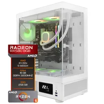 PC Montado Gamer AMD Ryzen 5 5600X de 4.6GHZ 16GB de Ram / 256GB SSD / Radeon RX580 8GB - Branco  PC Montado ...
