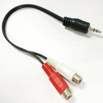 Adaptador de Audio 3.5 (2 Femea Rca p/ 1 Macho P2)