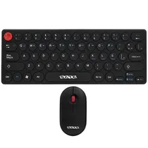 Kit Teclado Sem Fio Satelite AK-6012G Espanhol + Mouse 1.200 Dpi - Preto