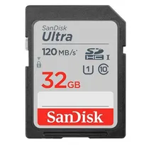 Cartão de Memoria SD Sandisk 32GB Sandisk Ultra 120MB/s C10 (SDSDUN4-032G-GN6IN)