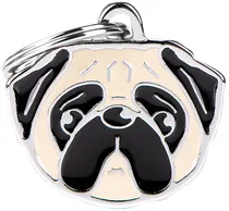Medalha de Identificação Myfamily Friends Cão Fawn Pug MF18N