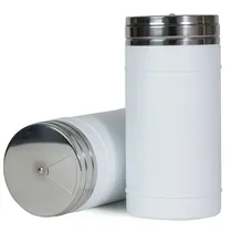 Terrano Yerbera Acero Inox Cilindro 250GR Blanco