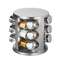 Porta Temperos 12-Pecas Inox de Vidro B88-12 A
