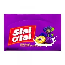 Biscoito Slai Olai Recheio Creme de Mirtilo Caixa 24X32G