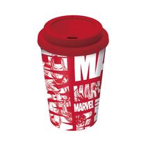 Vaso Con Tapa Stor 01028 Marvel 390ML Rojo