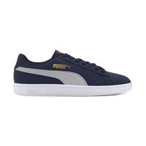 Tenis Puma Masculino Smash V2 Buck Azul e Branco 365160-26