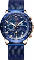 Relógio Masculino Kingseven K9618-1 - Analógico Blue/Rose