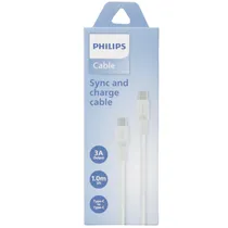 Cabo Philips DLC3001CW/70 USB-C | USB-C - White (1 Metro)