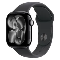 Apple Watch Series 11 MEQU4LW/A Caixa Alumínio 42MM Preto Brilhante - Esportiva Preto M/L  Apple Watch...