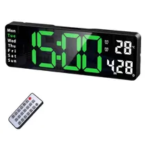 Relogio Digital Parede Sate AC-T6813 LED Verde