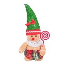 Bonecos de Gengibre de Natal Sentados com Chapéus Verdes