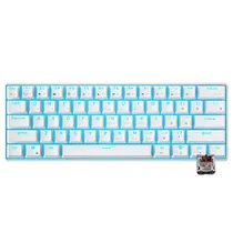 Teclado Mecânico Royal Kludge RK61, 60%, RGB, Click Wireless, s/Fio, Switch Brown, RK61SM-Whit-C, Branco