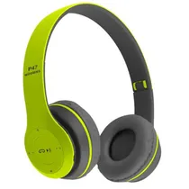 Fone de Ouvido Sem Fio P47 Plus com Bluetooth 5.0 - Preto/Verde Claro