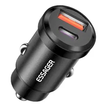 Carregador Veicular Essager ECCAC45-TL01-Z 45W USB/USB-C - Black