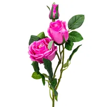 Haste de Rosa Artificial - Rosa Escuro