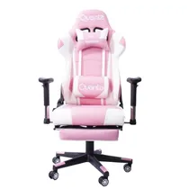 Cadeira Gamer Quanta Emperor QTGC20 - com Apoio Cervical - Ajustável - Branco e Rosa