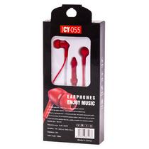 Fone de Ouvido com Fio CY-055 Enjoy Music Earphone Aux 3.5MM - Vermelho