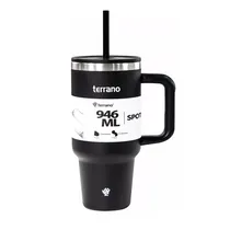 Terrano Termos Y Vasos Spotie Cup 946ML c/Pajita Negro