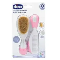 Chicco Cosmetica Cepillo Y Peine Pelo Natural Rosa Detalles En El Producto 0M+ Rosa