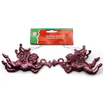 Enfeite Natalino Anjos com Trompete Rosa com 2 Pçs XMTX215-746E