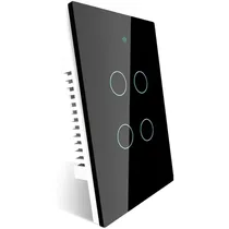 Interruptor de Luz Inteligente Moes ZS-US4 Zigbee 4 Botões - Preto