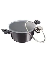 Prato Cassrole com Tampa, 28 CM Cinza Escuro Metálico