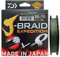Linha Multifilamento Daiwa J-Braid Expedition X8 0.28MM 50LB 300M