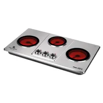 Fogão Elétrico Electrobras Prime Cook III EBVC-33 - 2X 650W + 500W - 3 Bocas - Infravermelho - 110V - Prata