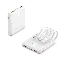 Carregador Portatil Powerbank Luo LU-6078 / 10800MAH / 22.5W / 2X USB-A / 2X USB-C / Cabo Embutido Micro-USB / USB-C / Lightning / USB-A - Branco