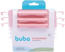 Kit Pote Hermeticos Buba - Rosa - 18059