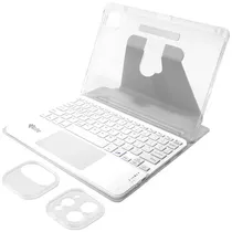 Capa + Teclado Magnético para iPad Pro de 11" 4LIFE FL11P360CTG - Cinza/Branco/Transparente (Inglês)