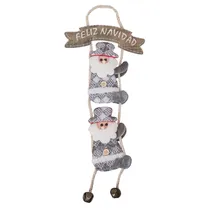Enfeite de Pendurar de Natal Papai Noel e Placa “Feliz Navidad” 20X40 CM
