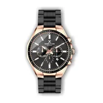 Relógio Analógico Masculino Daniel Klein Exclusive DK.1.12340-4 - Preto e Rosa Ouro