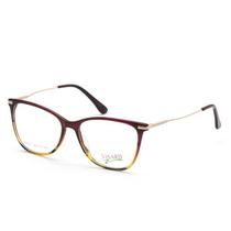 Oculos de Grau Feminino Visard VS4031 C5 54-18-140 - Vermelho e Dourado