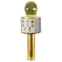 Microfone Sem Fio Tucano WS-858 - USB/SD/Aux - com Speaker - Dourado  Microfone S...