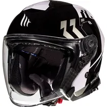 Capacete MT Helmets Thunder 3 SV Jet Venus A2 - Aberto - Tamanho L - com Óculos Interno - Gloss Pearl Grey