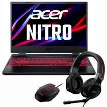 Notebook Acer Nitro 5 AN515-58-73RS, Intel Core i7-12650H 2.3GHZ (4.70GHZ), 16GB Ram, 512GB SSD, Tela 15.6" Full HD Ips 144HZ, Geforce RTX4050 6GB + Mouse / Fone de Ouvido, Windows 11 Home, Inglês, Obsidian Preto