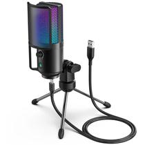 Microfone com Fio Fifine K669PRO3 - USB/ Type-C - Condensador Cardioide - RGB - Preto