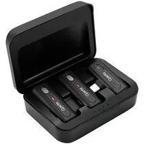 Microfono Sem Fio Dual para Smartphone Quanta QTMDM20 com USB-C – Preto  Microfono S...